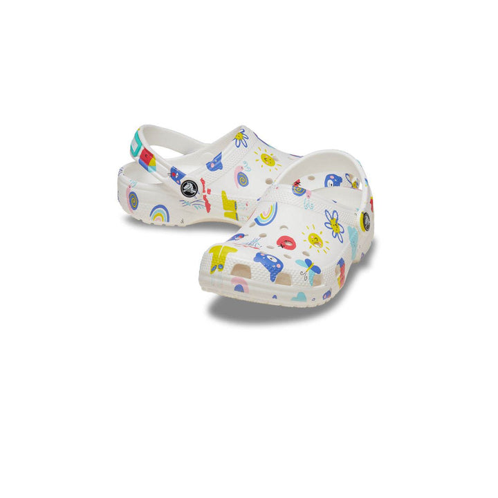 CROCS Classic Doodle Print Clog Kids Casual Shoes