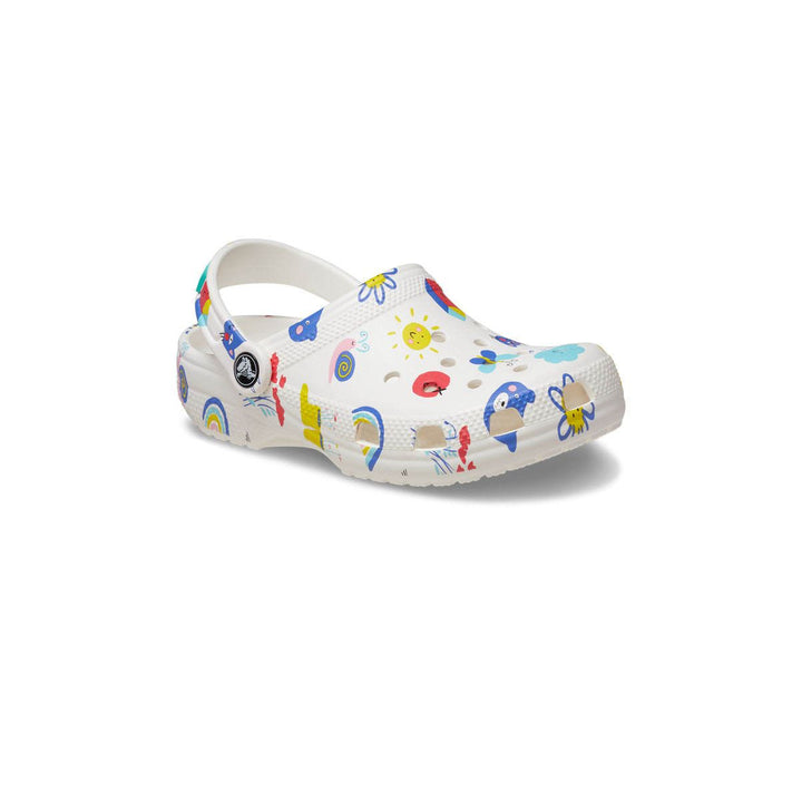 CROCS Classic Doodle Print Clog Toddler Kids Casual Shoes
