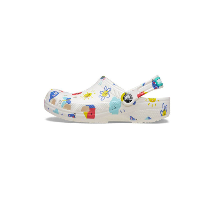 CROCS Classic Doodle Print Clog Toddler Kids Casual Shoes