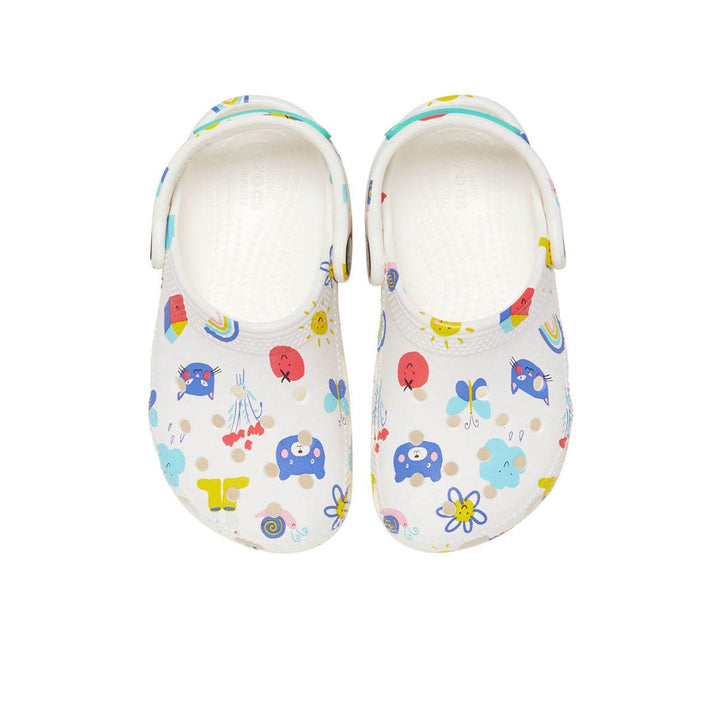 CROCS Classic Doodle Print Clog Toddler Kids Casual Shoes
