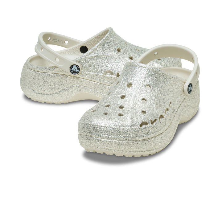 CROCS Baya Platform Glitter Clog Women's Casual Shoes