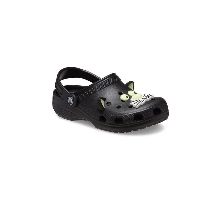 CROCS Classic Glow-In-the-Dark Black Cat Clog Toddler Kids Casual Shoes